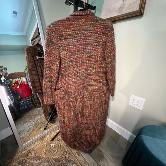 Incredible vintage rainbow tweed trench coat and skirt set designer NY - Picture 9 of 11
